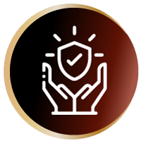 Home 4 Hands holding a protective shield icon symbolizing the 10-year workmanship and labor warranty coverage for homeowners